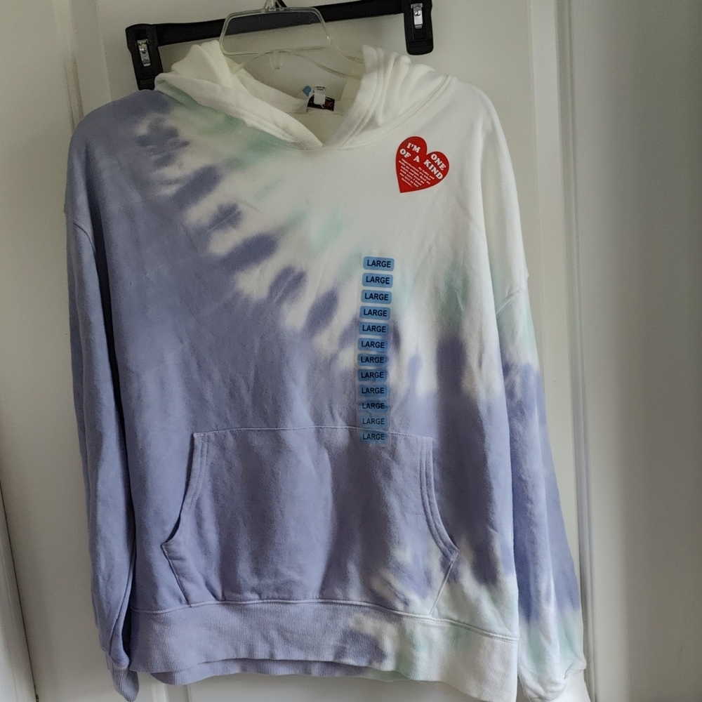 Wildfox Tie-Dye Pastel Hoodie with Heart Patch